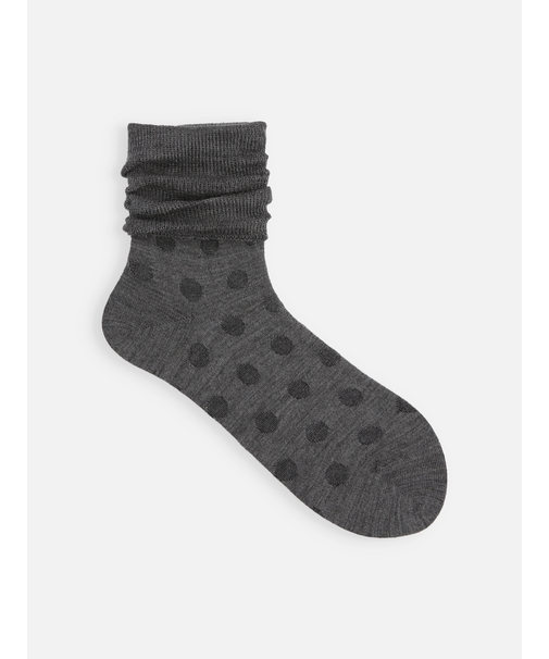 梳毛リンクスドットショートソックス