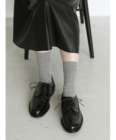 アンチピリング梳毛リンクスケーブルショートソックス