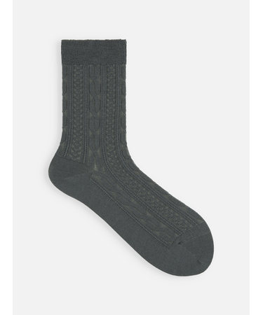 アンチピリング梳毛リンクスケーブルショートソックス