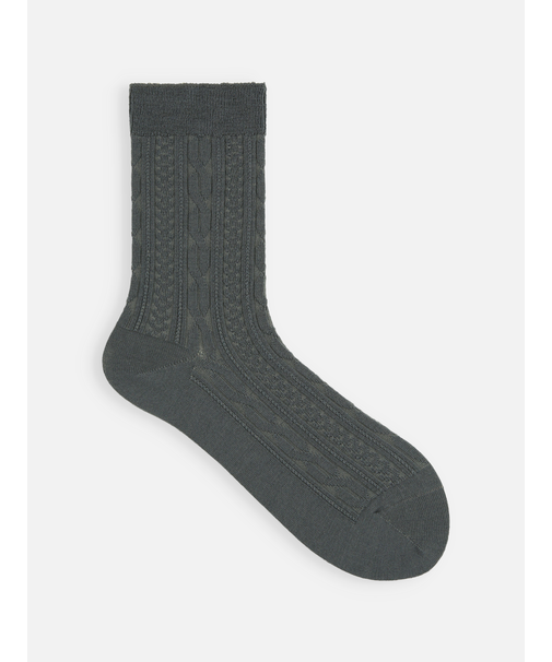 アンチピリング梳毛リンクスケーブルショートソックス