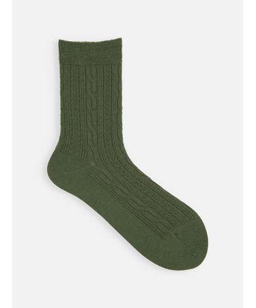 アンチピリング梳毛リンクスケーブルショートソックス