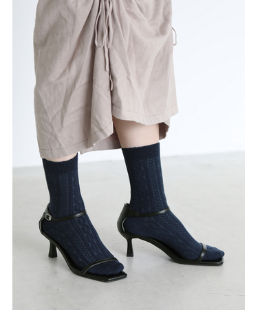 アンチピリング梳毛リンクスケーブルショートソックス