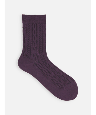 アンチピリング梳毛リンクスケーブルショートソックス