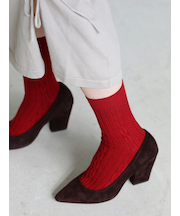 アンチピリング梳毛リンクスケーブルショートソックス