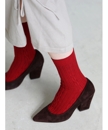 アンチピリング梳毛リンクスケーブルショートソックス