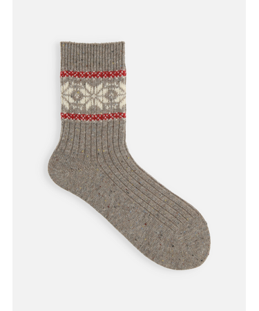 ネップ雪柄ショートソックス