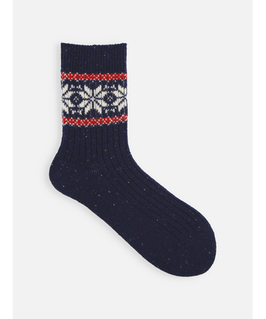 ネップ雪柄ショートソックス