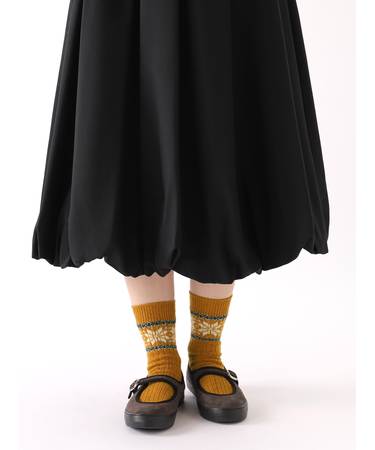 ネップ雪柄ショートソックス