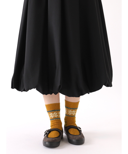 ネップ雪柄ショートソックス