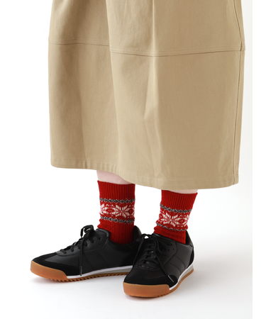 ネップ雪柄ショートソックス