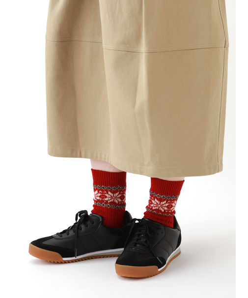 ネップ雪柄ショートソックス