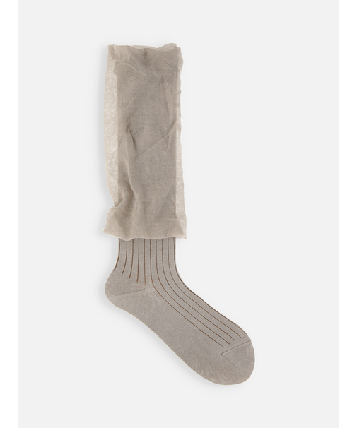 トップゆるゆるリブニーハイソックス