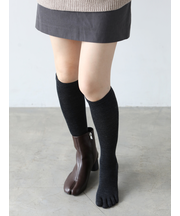 梳毛五本指ハイソックス