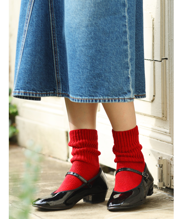 紡毛ローゲージリブベタソックス