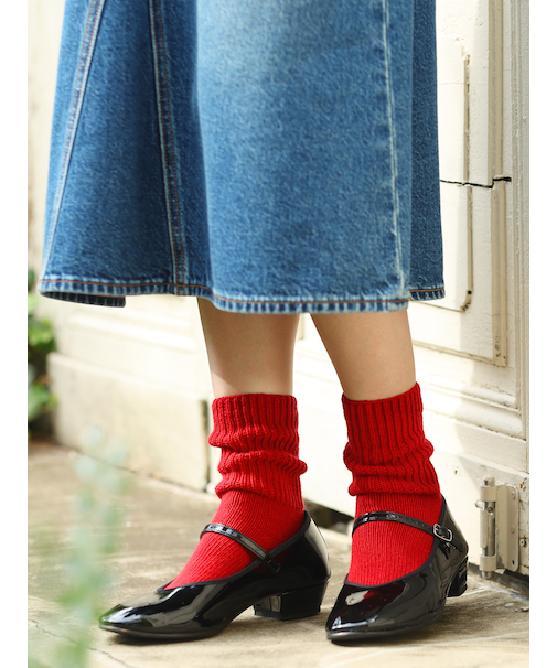 紡毛ローゲージリブベタソックス