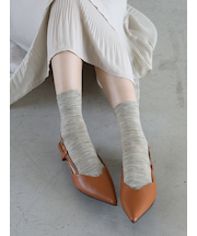 ハイゲージ梳毛ベタショートソックス