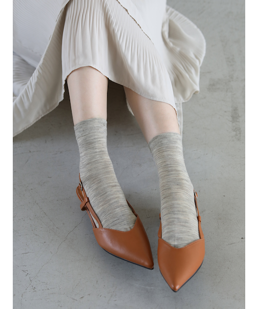 ハイゲージ梳毛ベタショートソックス