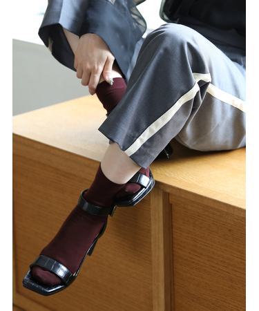 ハイゲージ梳毛ベタショートソックス