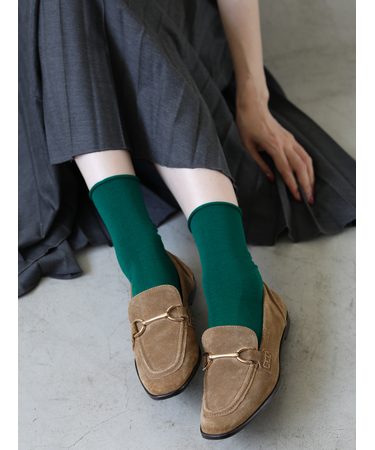 ハイゲージ梳毛ロールショートソックス