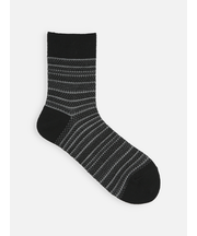 【Tabio MEN】ウールJQ鹿の子ボーダーショート丈ソックス