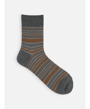 【Tabio MEN】ウールJQ鹿の子ボーダーショート丈ソックス