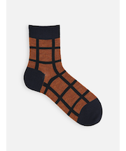 【Tabio MEN】WOOLウィンドウペインショート丈ソックス