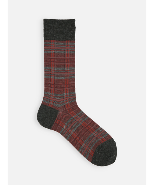 【Tabio MEN】WOOLドレスチェックレギュラー丈ソックス