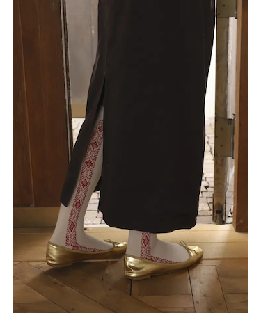ダマスクお花ハイソックス