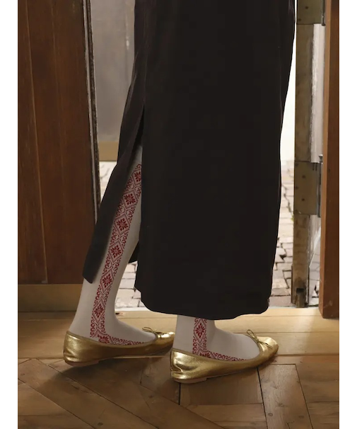 ダマスクお花ハイソックス