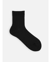 梳毛8×2リブショートソックス