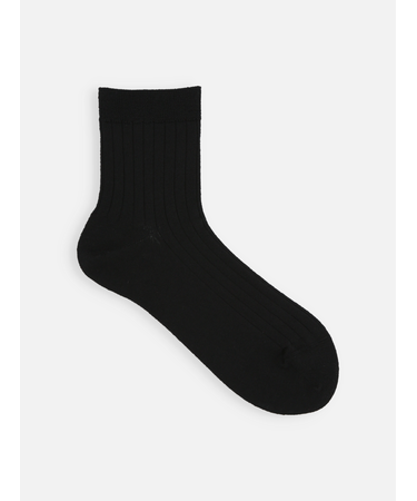 梳毛8×2リブショートソックス