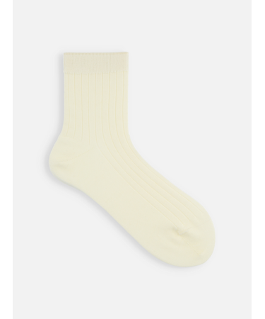 梳毛8×2リブショートソックス