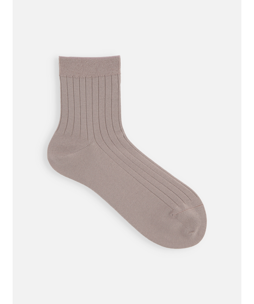 梳毛8×2リブショートソックス