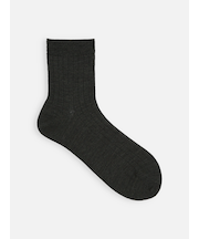 梳毛8×2リブショートソックス