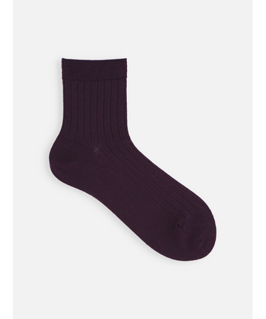 梳毛8×2リブショートソックス