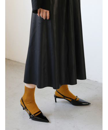 梳毛8×2リブショートソックス