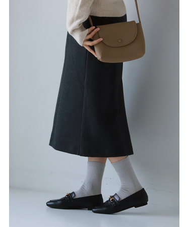 毛混ラメゴム長ソックス