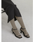 毛混スパイラルストライプハイソックス