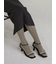毛混スパイラルストライプハイソックス