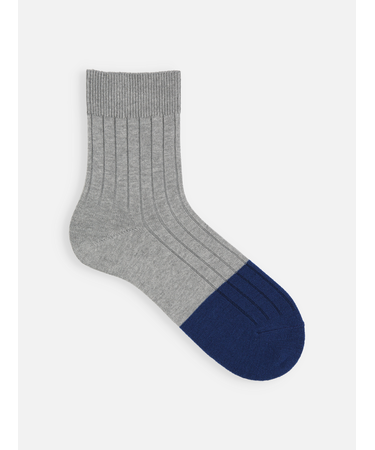 【Tabio MEN】つま先ウール切替リブショート丈ソックス