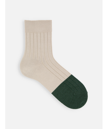 【Tabio MEN】つま先ウール切替リブショート丈ソックス