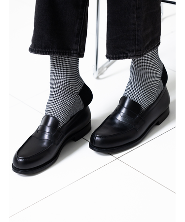 【Tabio MEN】ウールハウンドトゥースレギュラー丈ソックス