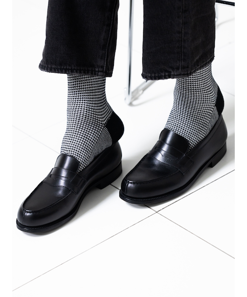 【Tabio MEN】ウールハウンドトゥースレギュラー丈ソックス