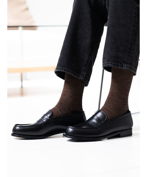 【Tabio MEN】ウールハウンドトゥースレギュラー丈ソックス