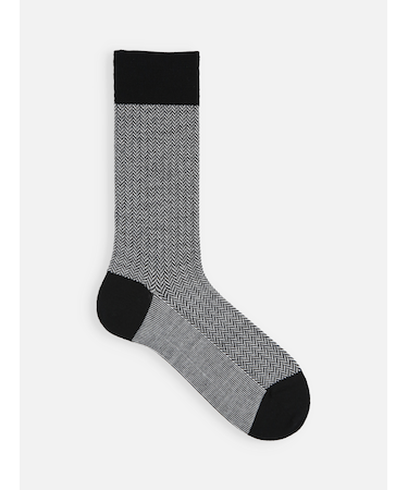 【Tabio MEN】ウールヘリンボンレギュラー丈ソックス