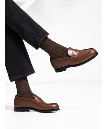 【Tabio MEN】ウールヘリンボンレギュラー丈ソックス