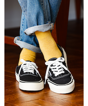 【Tabio MEN】紡毛メリノウールゴム長ショート丈ソックス