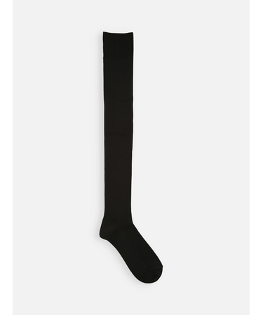 毛混3×1リブニーハイソックス