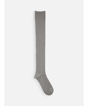 毛混3×1リブニーハイソックス