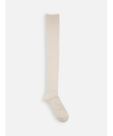 毛混3×1リブニーハイソックス